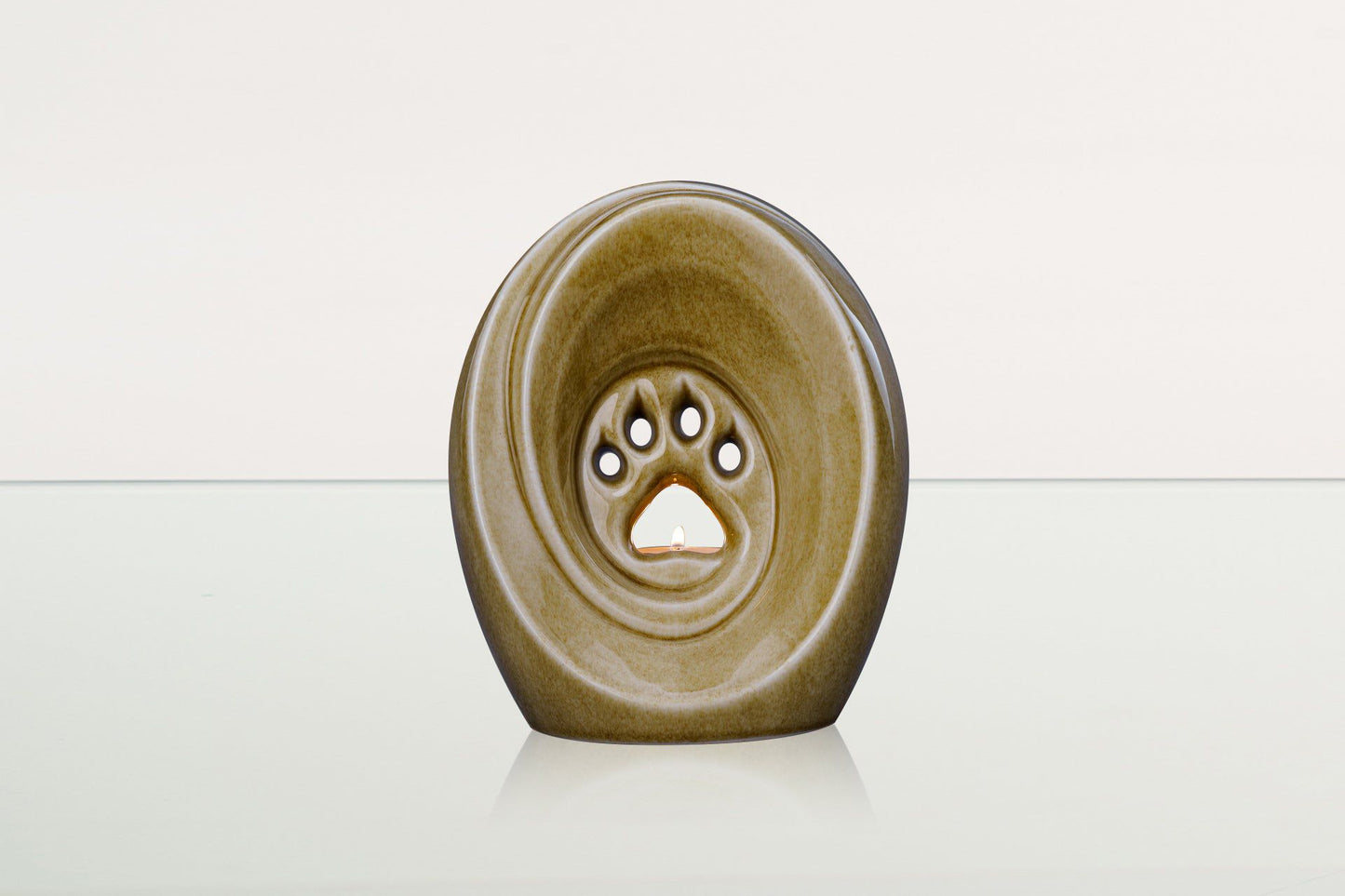 Pulvis Art Urns Pet Urn Paw Pet Urn for Ashes - Dark Sand | Ceramic | Handmade Pet Urn