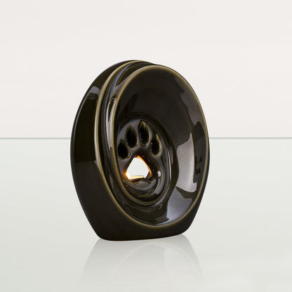 Paw Pet Urn for Ashes - Oily Green | Ceramic | Handmade Pet Urn - Pulvis Art Urns