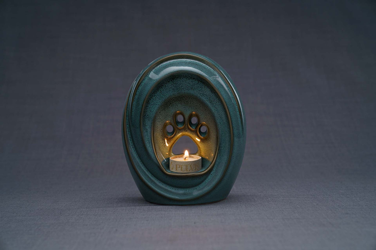 
                  
                    Pulvis Art Urns Pet Urn Paw Pet Urn for Ashes - Oily Green Melange | Ceramic | Handmade
                  
                