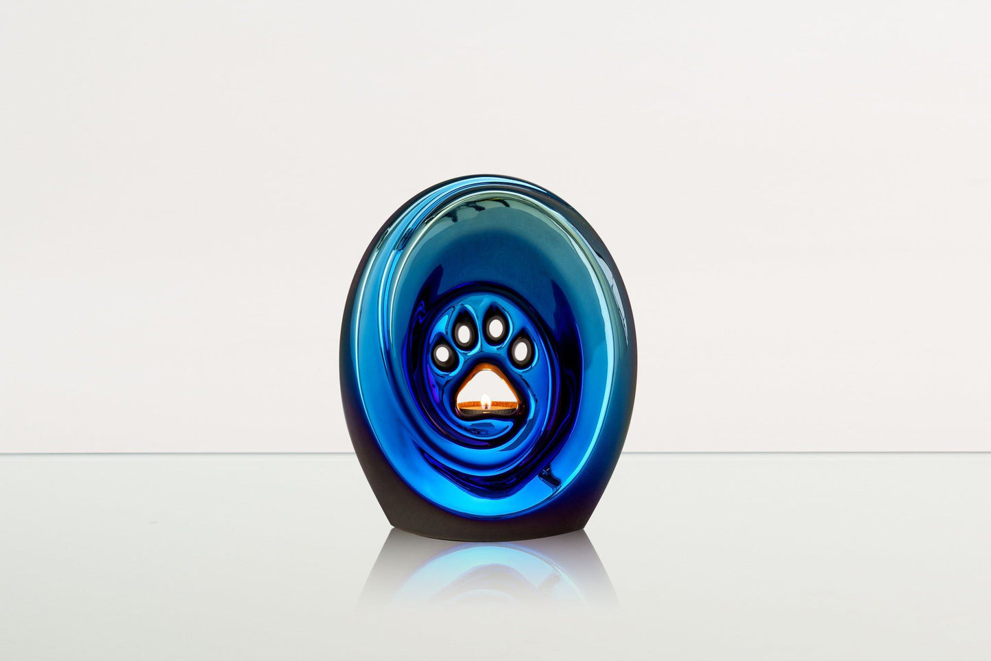 
                  
                    Pulvis Art Urns Pet Urn YES (+40$) / Glossy Blue Paw Pet Urn for Ashes - Titanized | Ceramic | Handmade Pet Urn
                  
                