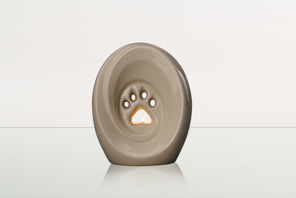 Pulvis Art Urns Pet Urn Paw Pet Urn for Ashes - Transparent | Ceramic | Handmade Pet Urn