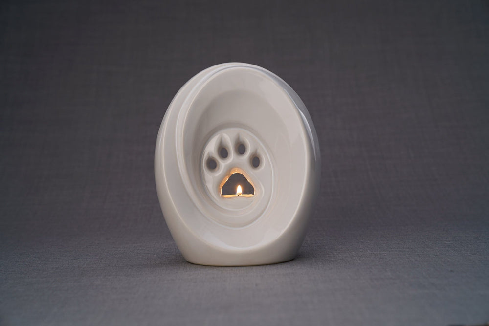 Pulvis Art Urns Pet Urn Paw Pet Urn for Ashes - White | Ceramic | Handmade