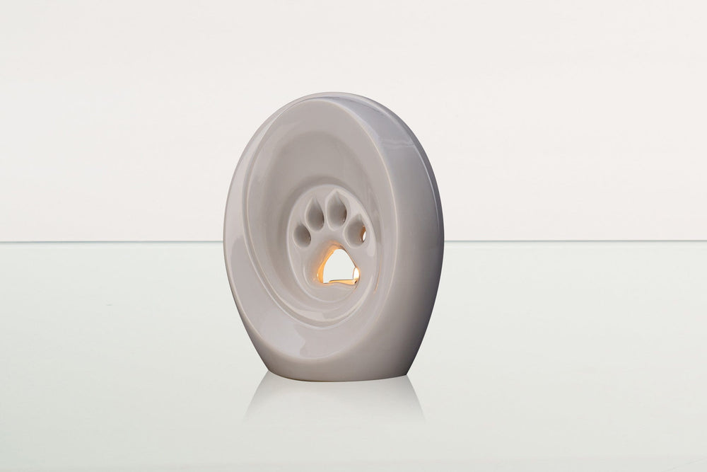 Pulvis Art Urns Pet Urn Paw Pet Urn for Ashes - White | Ceramic | Handmade Pet Urn
