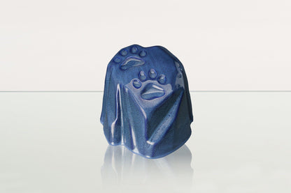 Paw Print Urn For Pet Ashes - Blue Melange | Ceramic Pet Urn - Pulvis Art Urns