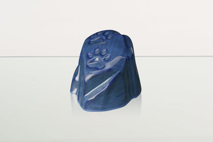 Paw Print Urn For Pet Ashes - Blue Melange | Ceramic Pet Urn - Pulvis Art Urns