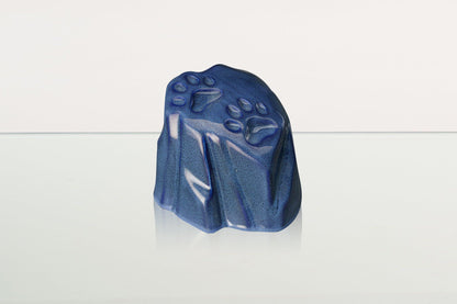 Paw Print Urn For Pet Ashes - Blue Melange | Ceramic Pet Urn - Pulvis Art Urns