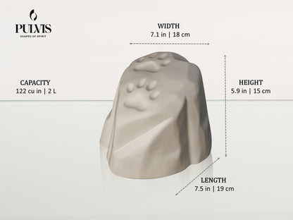 Pulvis Art Urns Pet Urn Paw Print Urn For Pet Ashes -  | Ceramic Pet Urn