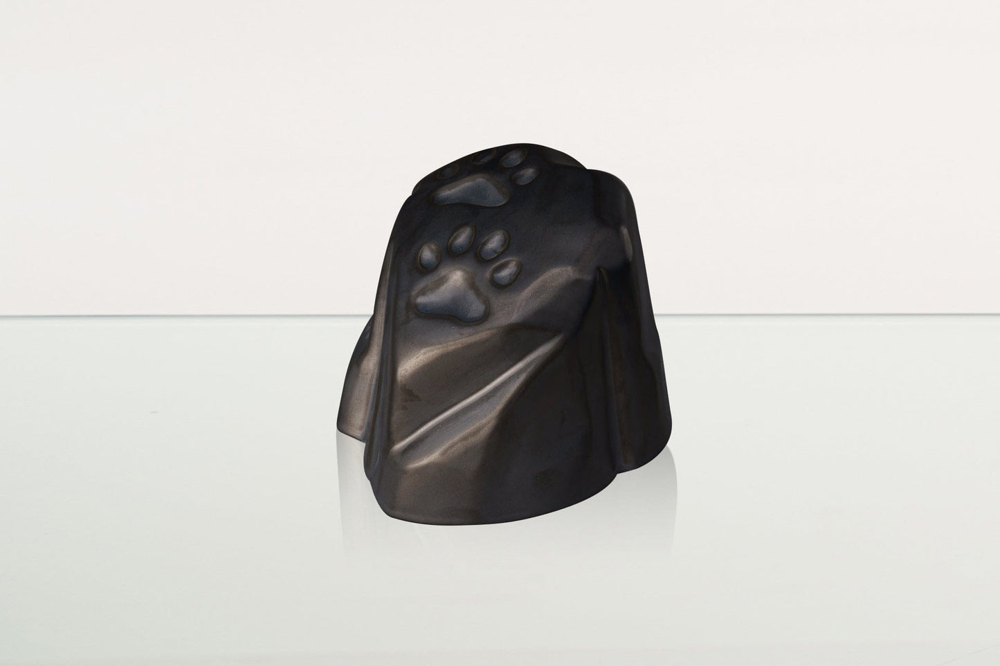 Pulvis Art Urns Pet Urn Paw Print Urn For Pet Ashes - Dark Matte | Ceramic Pet Urn