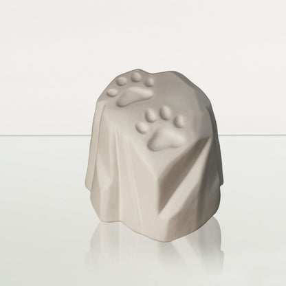 Paw Print Urn For Pet Ashes - White Matte | Ceramic Pet Urn - Pulvis Art Urns
