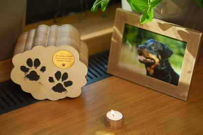 Paws from Heaven Pet Urn - Plywood | Handmade Pet Memorial - Pulvis Art Urns