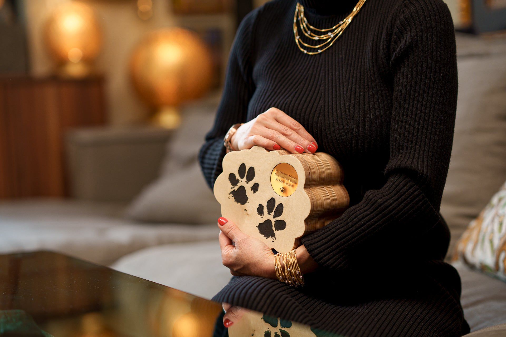 Paws from Heaven Pet Urn - Plywood | Handmade Pet Memorial - Pulvis Art Urns