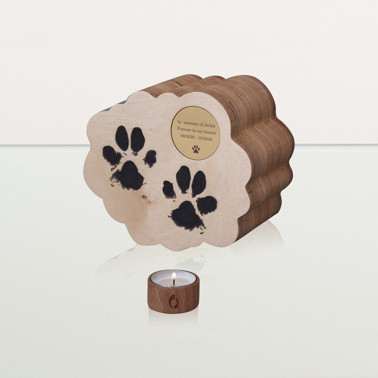 Paws from Heaven Pet Urn - Plywood | Handmade Pet Memorial - Pulvis Art Urns