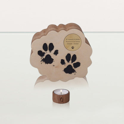 Paws from Heaven Pet Urn - Plywood | Handmade Pet Memorial - Pulvis Art Urns
