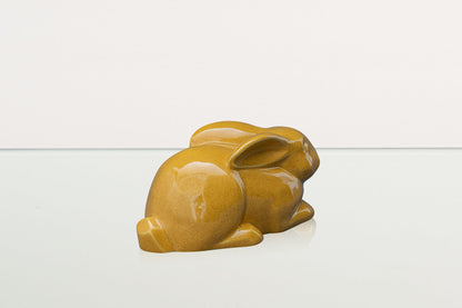 Rabbit Urn For Ashes - Amber Yellow | Ceramic Bunny Urn - Pulvis Art Urns