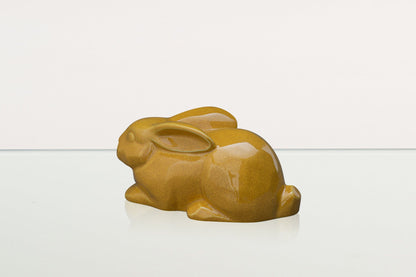 Rabbit Urn For Ashes - Amber Yellow | Ceramic Bunny Urn - Pulvis Art Urns