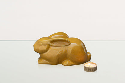 Rabbit Urn For Ashes - Amber Yellow | Ceramic Bunny Urn - Pulvis Art Urns