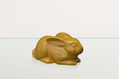 Rabbit Urn For Ashes - Amber Yellow | Ceramic Bunny Urn - Pulvis Art Urns