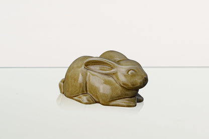 Rabbit Urn For Ashes - Dark Sand | Ceramic Bunny Urn - Pulvis Art Urns