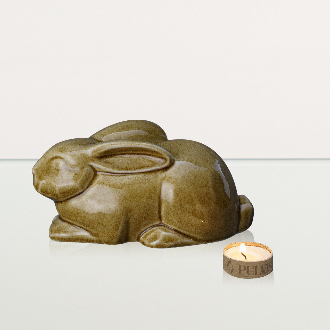 Rabbit Urn For Ashes - Dark Sand | Ceramic Bunny Urn - Pulvis Art Urns