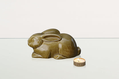 Rabbit Urn For Ashes - Dark Sand | Ceramic Bunny Urn - Pulvis Art Urns