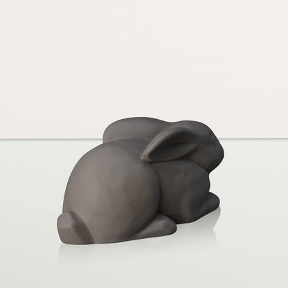 Rabbit Urn For Ashes - Grey Matte | Ceramic Bunny Urn - Pulvis Art Urns