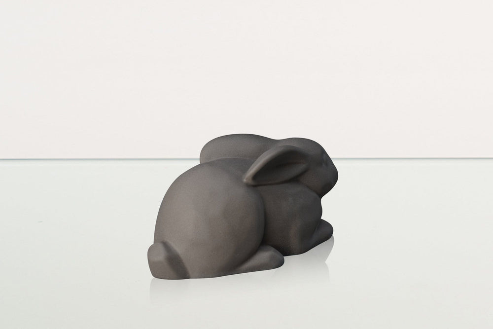 Pulvis Art Urns Pet Urn Rabbit Urn For Ashes - Grey Matte  | Ceramic Bunny Urn
