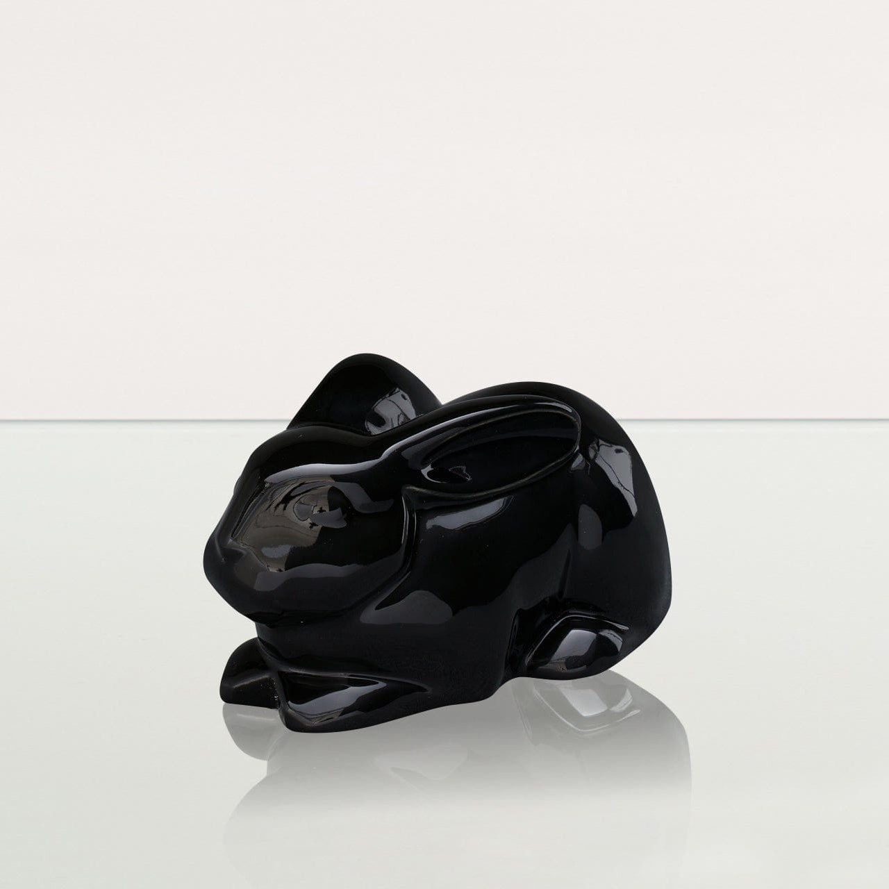 Rabbit Urn For Ashes - Lamp Black | Ceramic Bunny Urn - Pulvis Art Urns