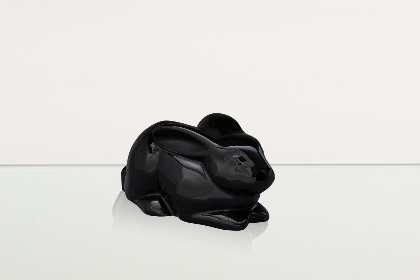 Pulvis Art Urns Pet Urn Rabbit Urn For Ashes - Lamp Black  | Ceramic Bunny Urn