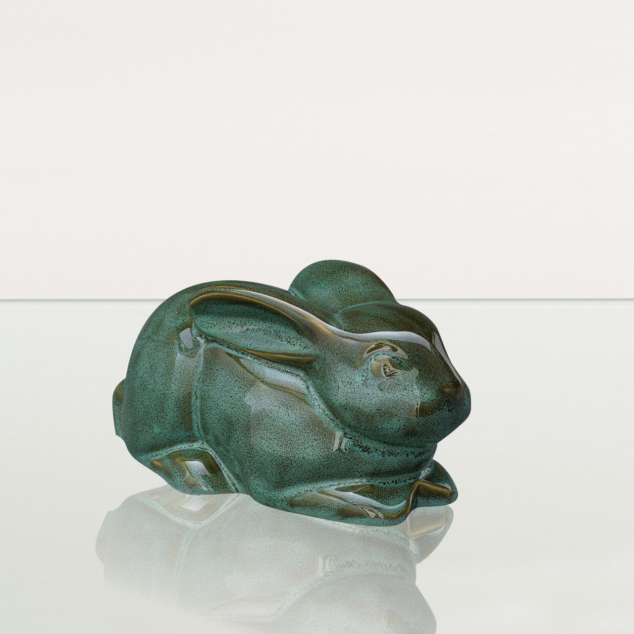 Greasy Rabbit Rabbit Urn For Ashes - Oily Green Melange | Ceramic Bunny Urn – Pulvis ...