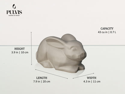 Pulvis Art Urns Pet Urn Rabbit Urn For Ashes - Ceramic Bunny Urn