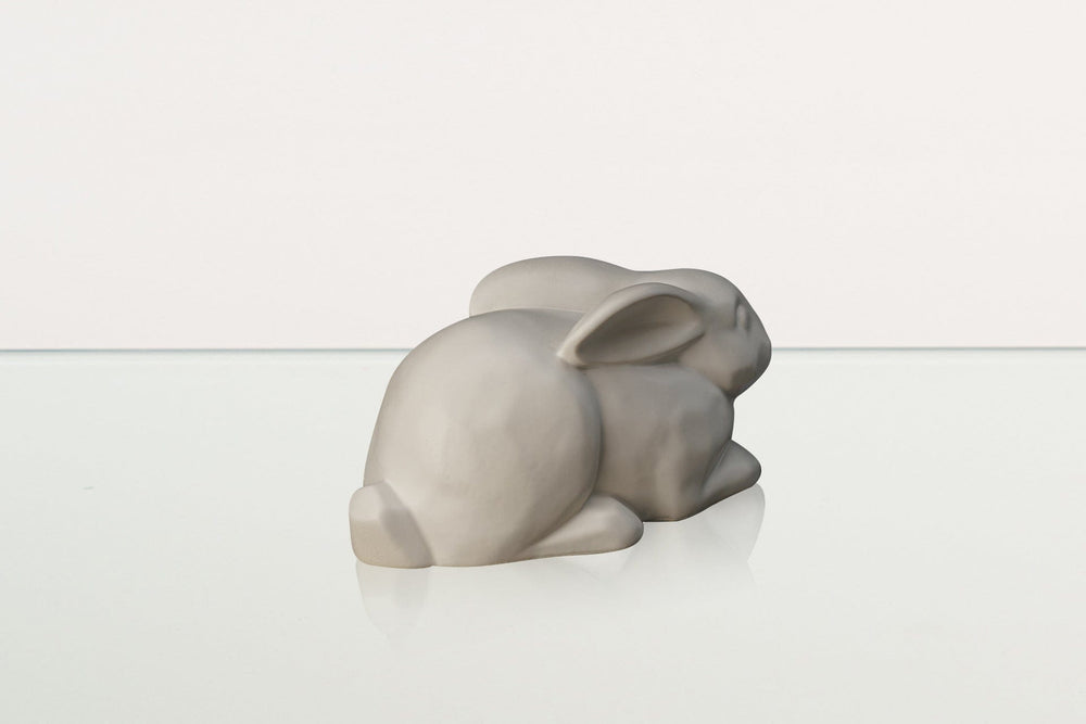 Pulvis Art Urns Pet Urn Rabbit Urn For Ashes - White Matte  | Ceramic Bunny Urn