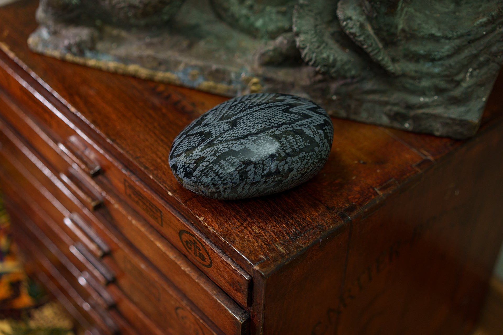 Reptile Pet Urn - Cobalt Blue | Ceramic | HydroGraphics - Pulvis Art Urns