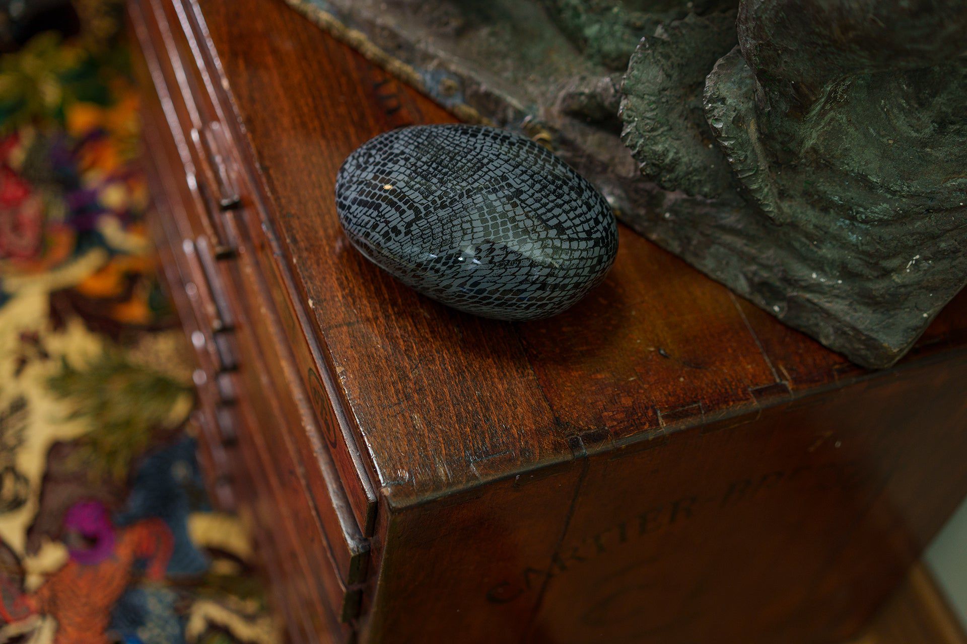 Reptile Pet Urn - Dark Blue | Ceramic | HydroGraphics - Pulvis Art Urns