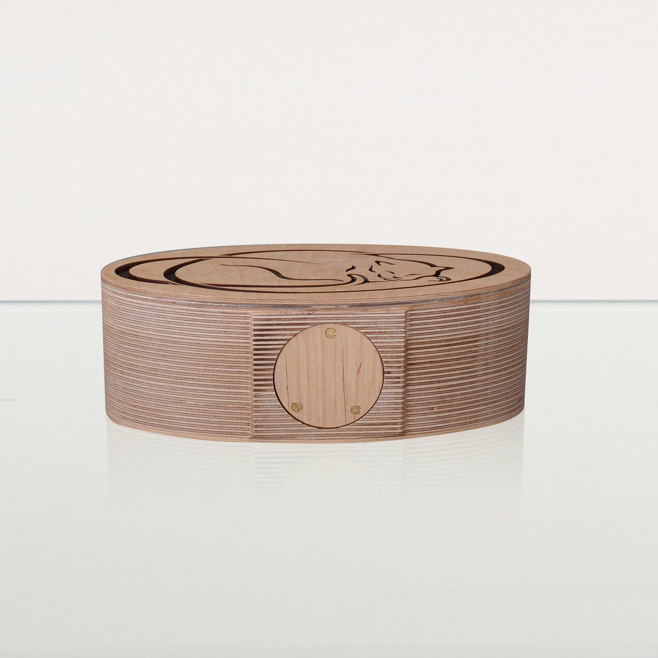 Resting Cat Cremation Urn - Plywood | Handmade - Pulvis Art Urns