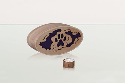 Sky Paw Cremation Urn - Plywood | Handmade Pet Urn - Pulvis Art Urns