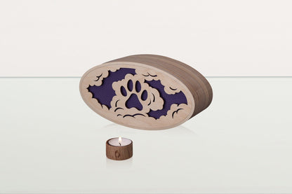 Sky Paw Cremation Urn - Plywood | Handmade Pet Urn - Pulvis Art Urns