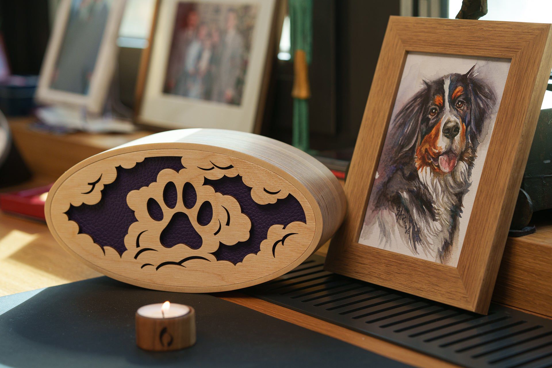 Sky Paw Cremation Urn - Plywood | Handmade Pet Urn - Pulvis Art Urns