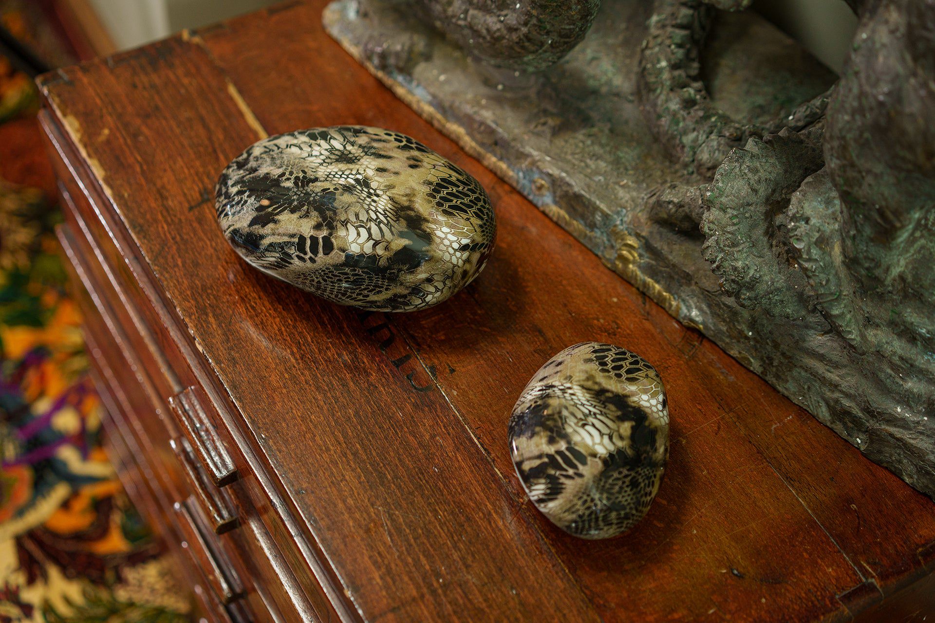 Snake Pet Urn - Beige | Ceramic | HydroGraphics - Pulvis Art Urns