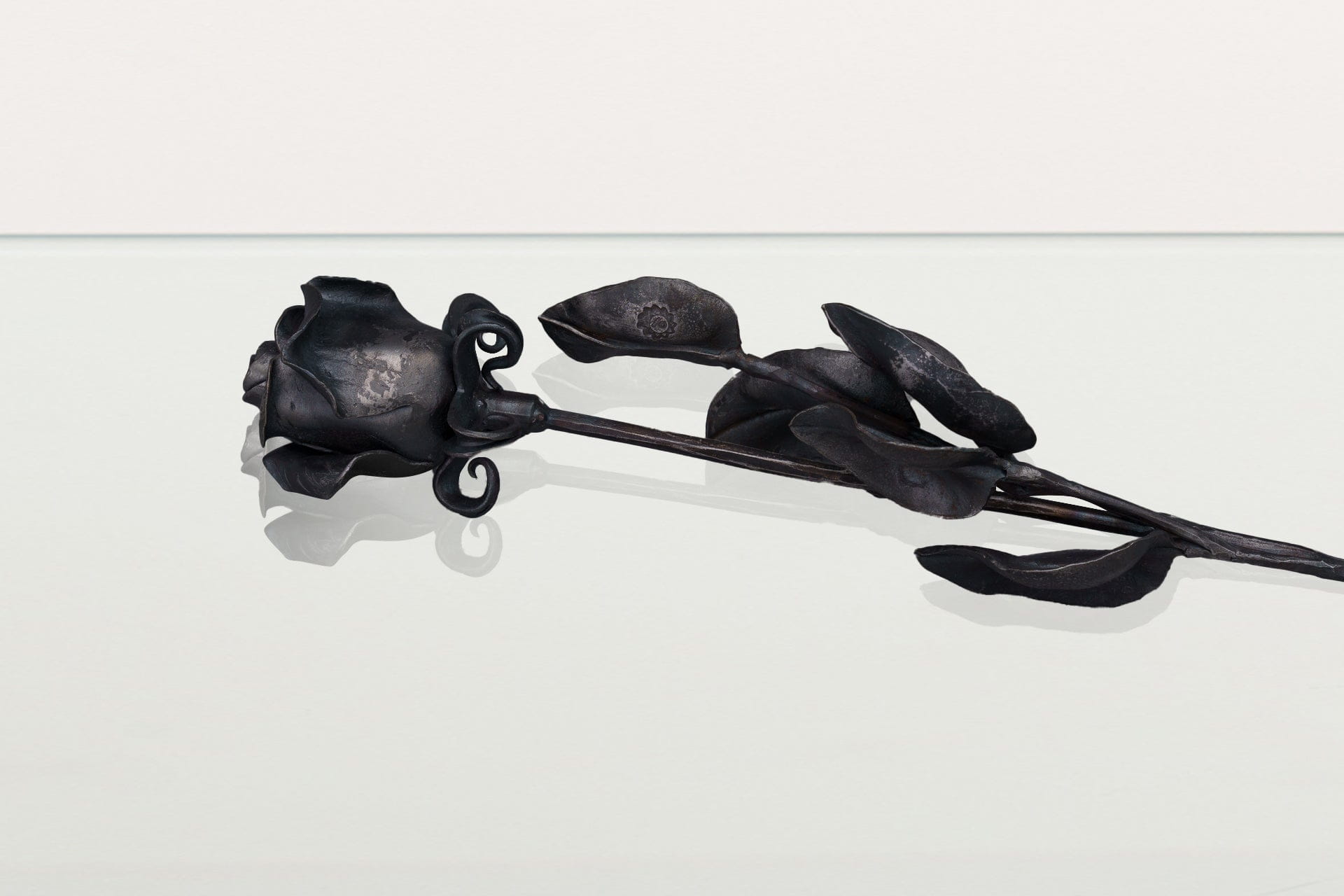 Forged Iron Rose Sculpture - Handwrought | Memorial Accessory - Pulvis Art Urns