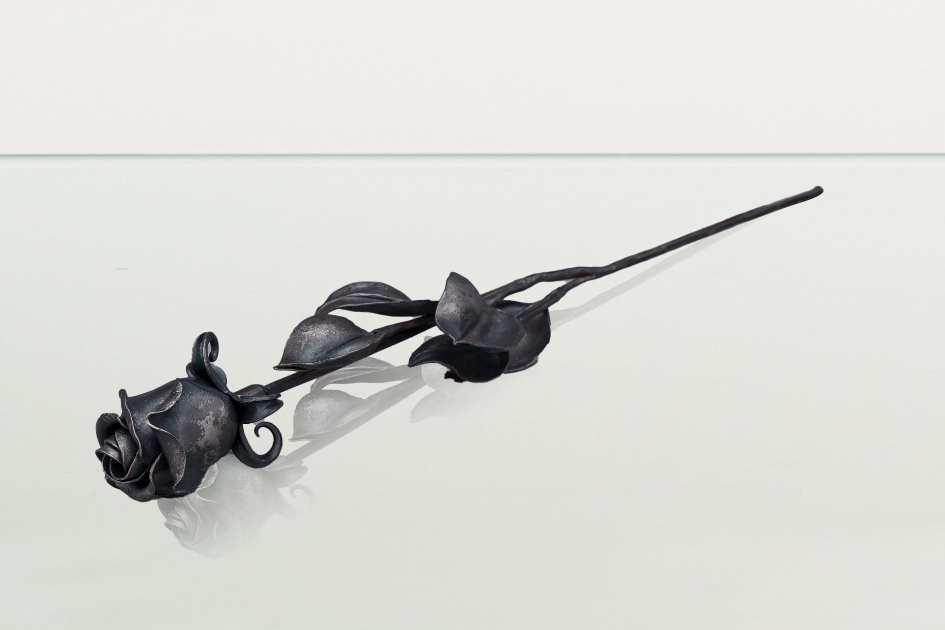 Forged Iron Rose Sculpture - Handwrought | Memorial Accessory - Pulvis Art Urns