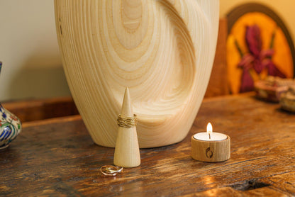 Wooden Ring Cone - Handmade | Genuine Walnut - Pulvis Art Urns