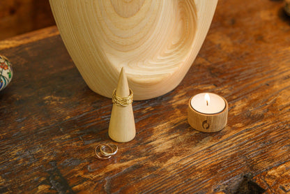 Wooden Ring Cone - Handmade | Genuine Walnut - Pulvis Art Urns