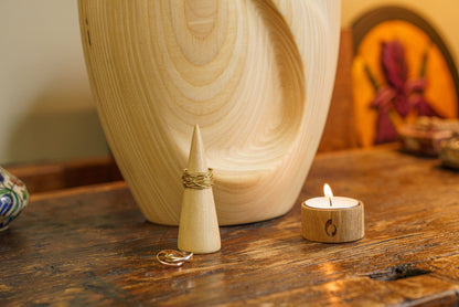 Wooden Ring Cone - Handmade | Genuine Walnut - Pulvis Art Urns