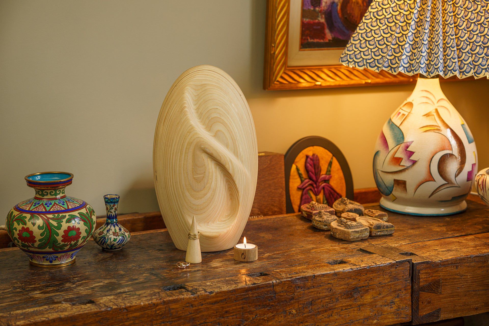 Wooden Ring Cone - Handmade | Genuine Walnut - Pulvis Art Urns