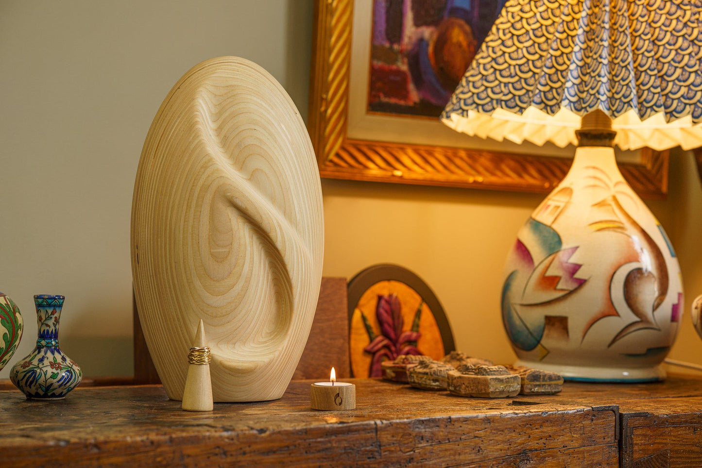 
                  
                    Pulvis Art Urns Picture Frame Wooden Ring Cone - Handmade | Genuine Walnut
                  
                