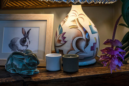 Bunny Memorial Bundle - 4 Pieces - Portrait | Urn | Nameplate Holder | Scented Candle - Pulvis Art Urns