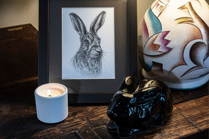 Bunny Memorial Bundle - 4 Pieces - Portrait | Urn | Nameplate Holder | Scented Candle - Pulvis Art Urns