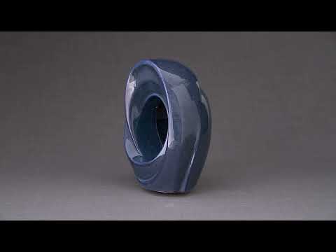 
                  
                    Load and play video in Gallery viewer, Handmade Cremation Urn for Ashes &amp;quot;The Passage&amp;quot; - Large | Blue Melange | Ceramic
                  
                