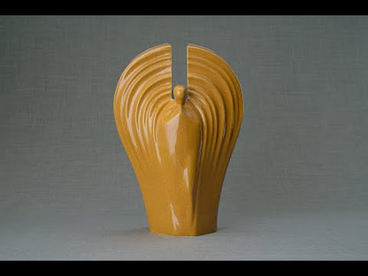 Guardian Handmade Cremation Urn for Ashes, size Large/Adult, color Amber Yellow -Pulvis Art Urns