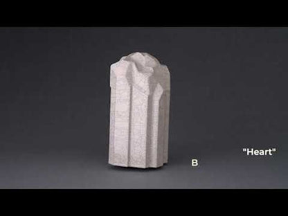 Cremation Candle Urn for Ashes "Heart" - Large | Craquelure | Ceramic